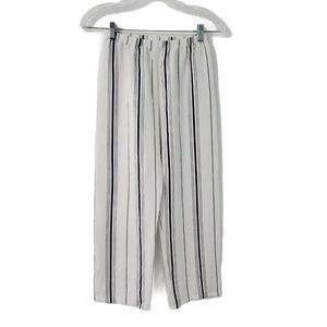 John Galt White High Rise Pinstripe Tilden Pants